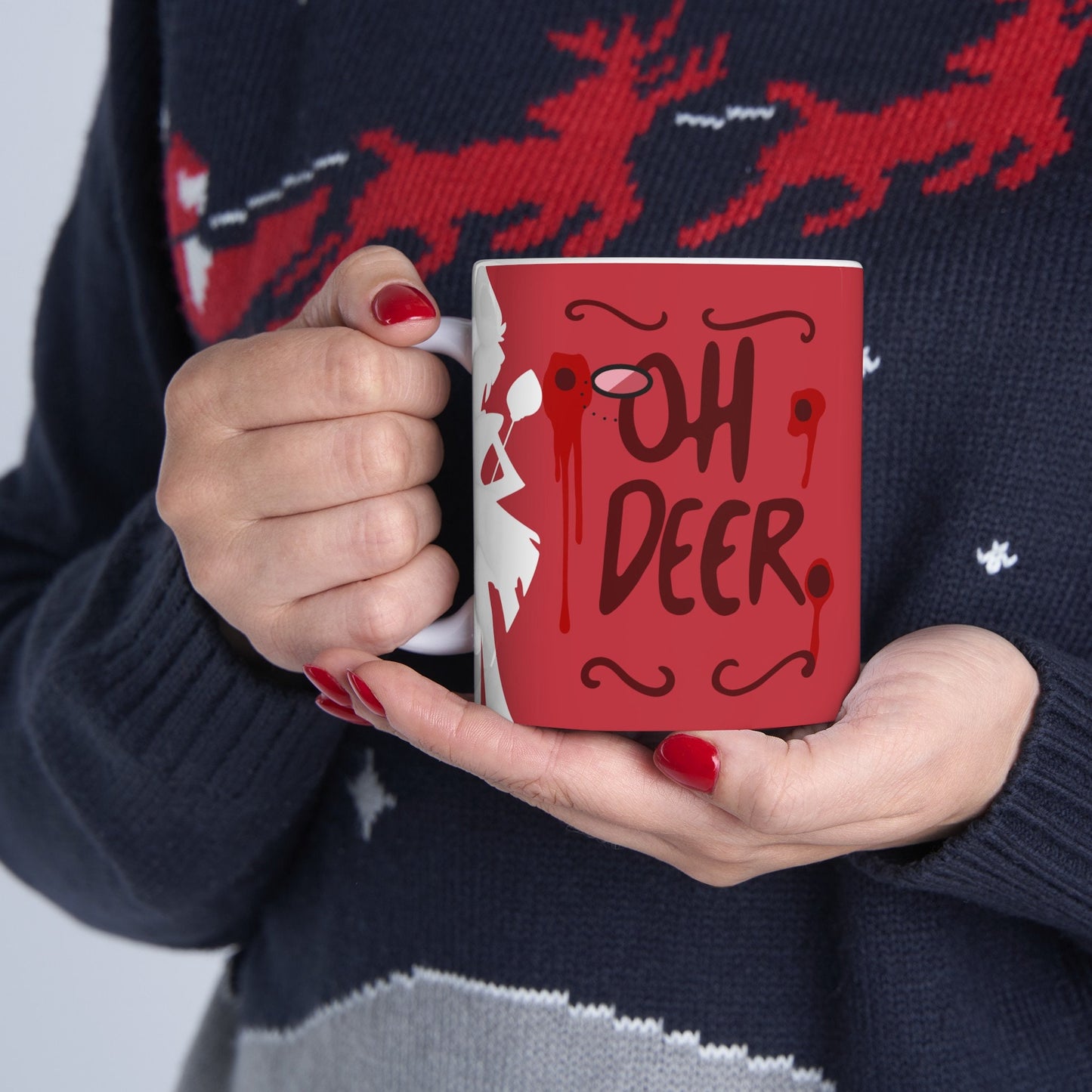 OH DEER! Alastor Latte Mug | Hazbin Hotel | Drinkware | Fan Art