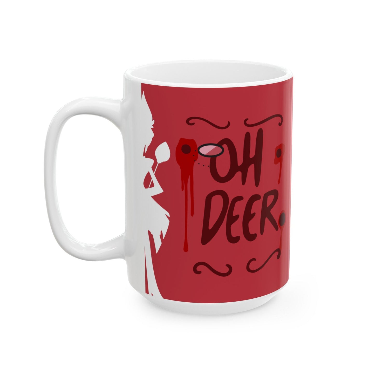 OH DEER! Alastor Latte Mug | Hazbin Hotel | Drinkware | Fan Art