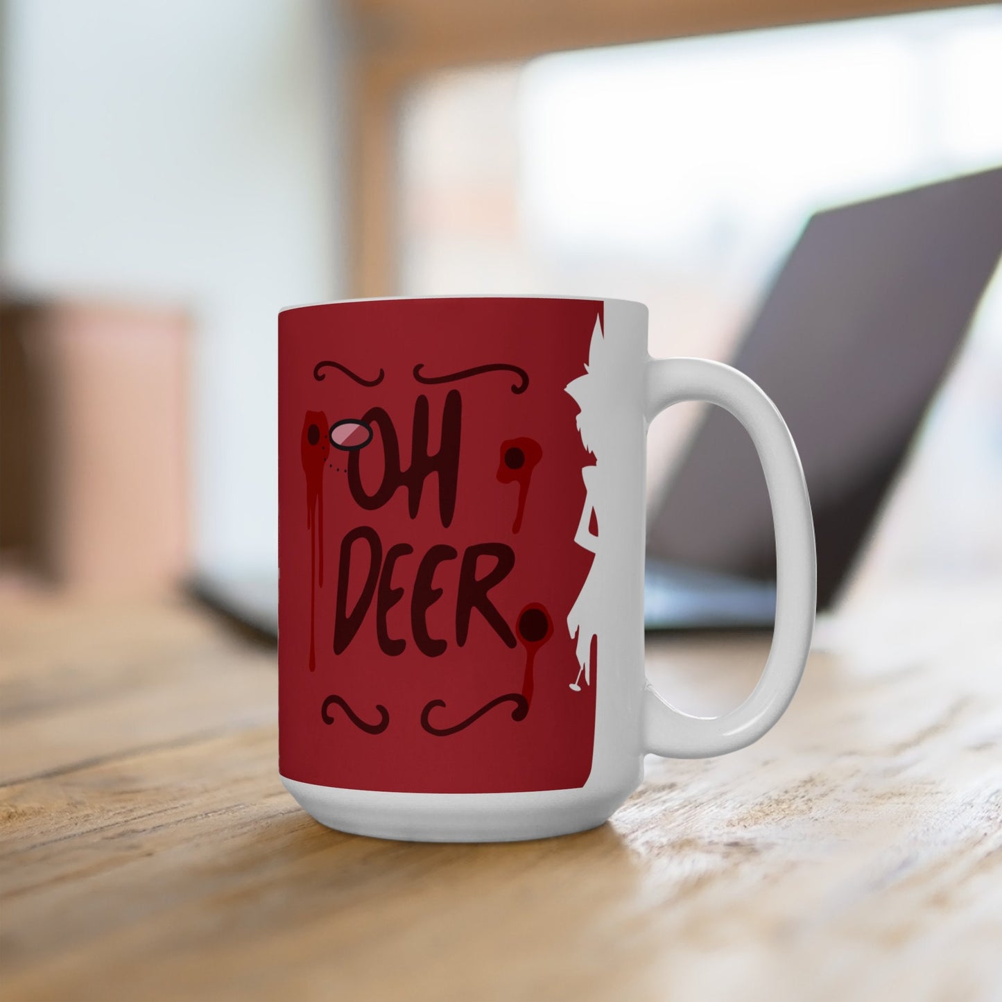 OH DEER! Alastor Latte Mug | Hazbin Hotel | Drinkware | Fan Art