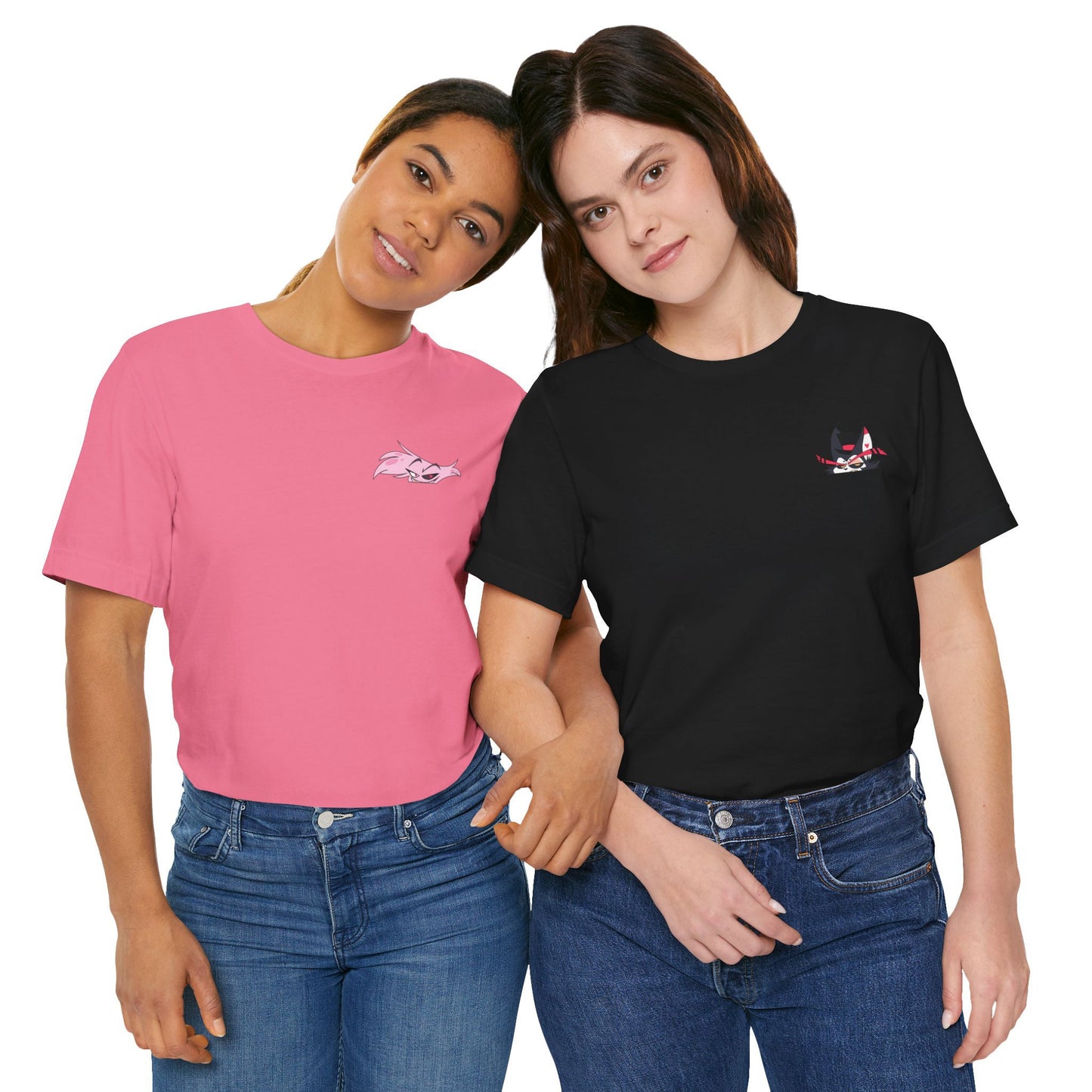 Front Angel Dust in Charity Pink & Front Husker in Black